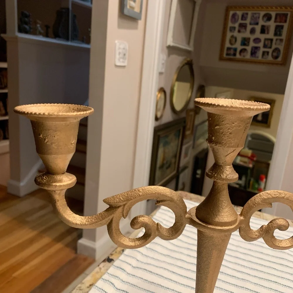 Gold Three Branches Candelabra